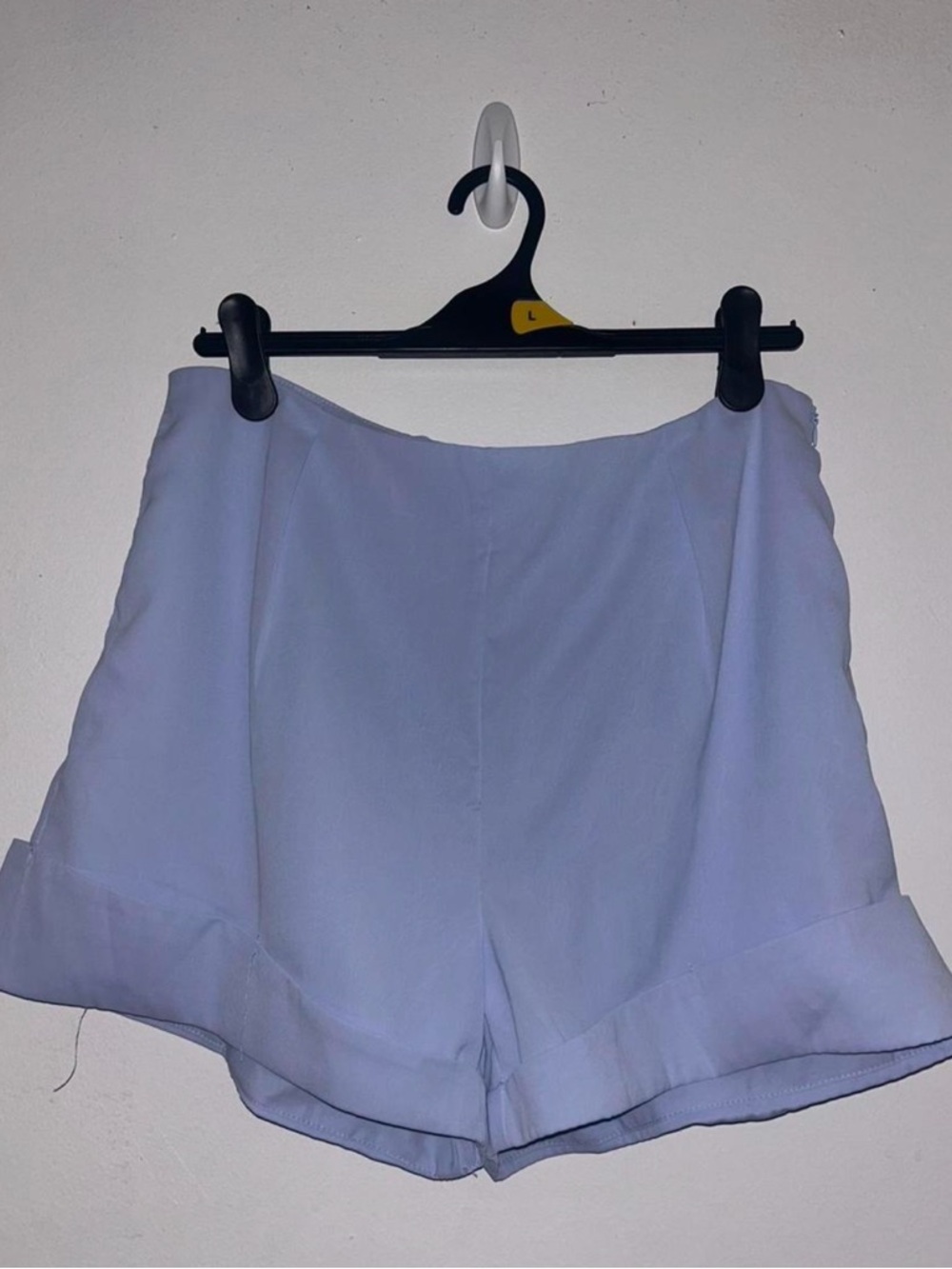 Fashion Nova Light Blue High Waist Cuffed Shorts